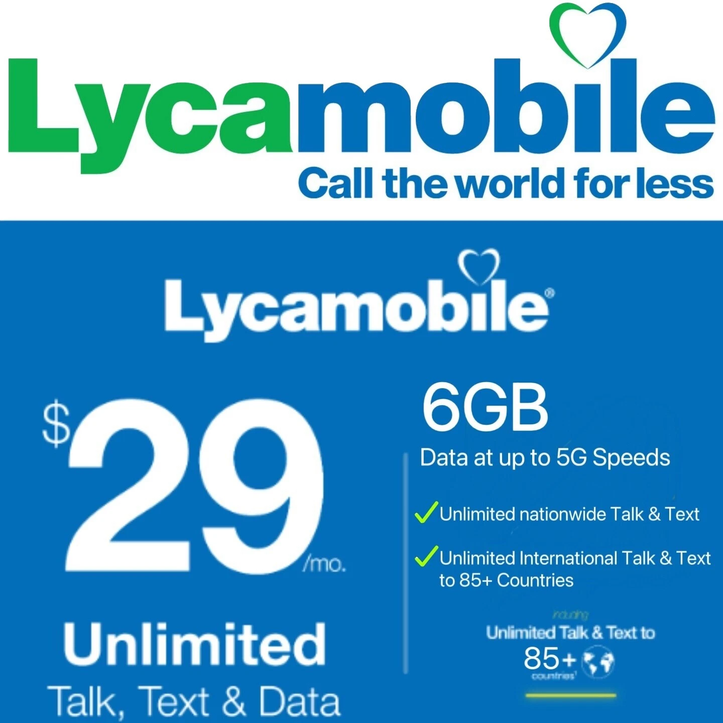 Tarjetas SIM de teléfono celular prepago Lycamobile