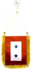 Two Blue Star Service Mini Flag 4"x6" Window Banner w/ suction cup 