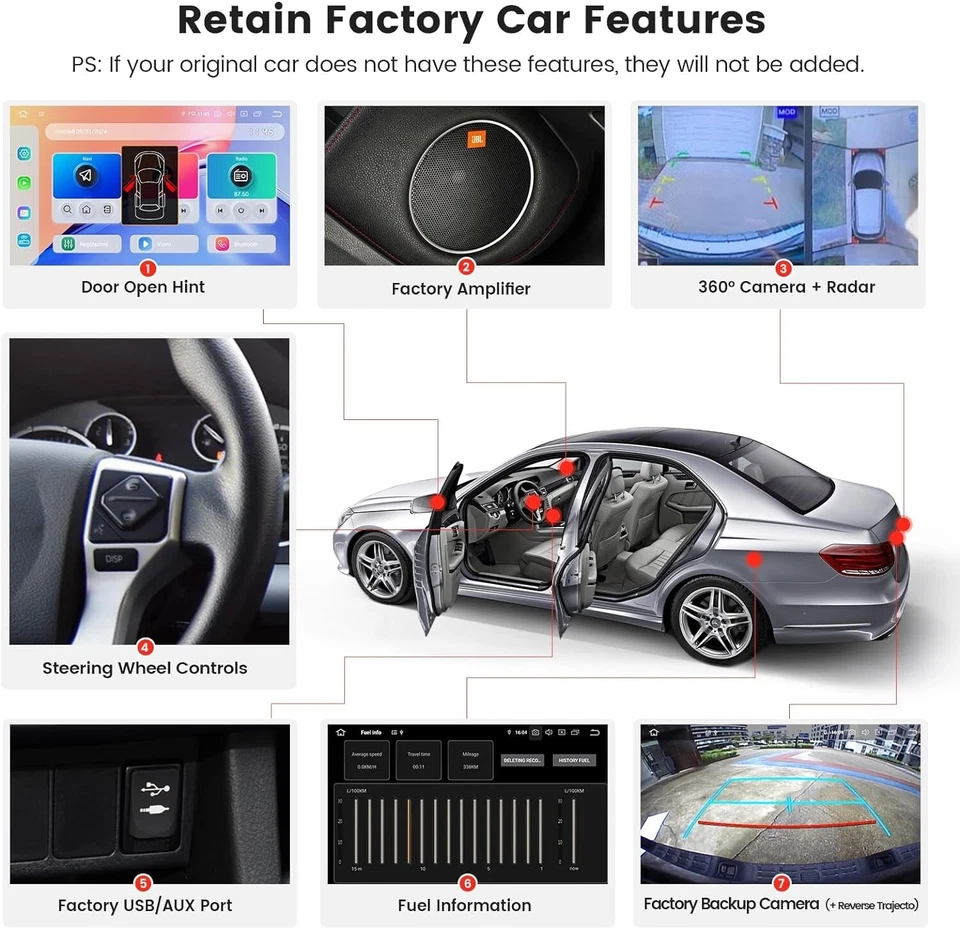 Radio Dasaita 10.2" Android 13 para Toyota Tundra 2014-2021 4G LTE navegación GPS Foto 3 de 4