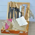 1970s set Vintage Kit locksmith Tool Soviet wooden suitcase