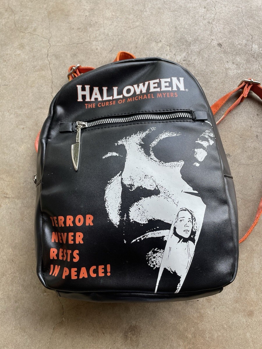Halloween Black Graphic Backpack - The Curse of Michael Myers The curse of Mike Myers Halloween backpack | eBay main image 4