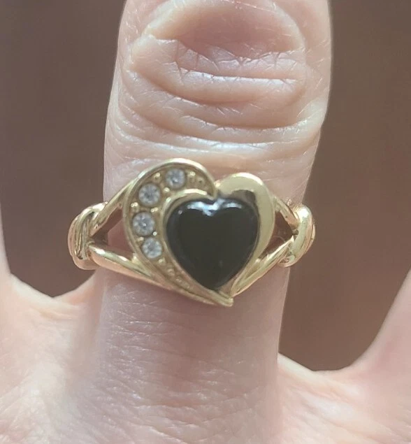 Vintage Avon Heart Ring Gold Tone eBay