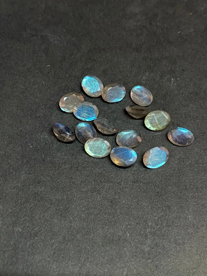 Pedra preciosa solta facetada labradorita corte oval 9x7mm - 12x10mm natural DG - Imagem 2 de 4