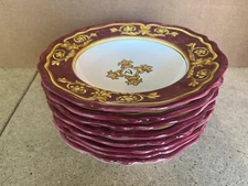 8 Ceramiche Casola Hand Painted Red Maroon Pasta Bowl Ceramic 9-7/8"