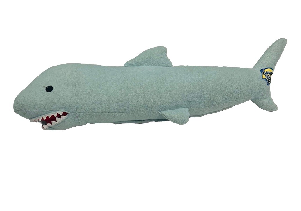2016 Banana Boat Gray Shark Plush Stuffed Pillow 25 Inch Zippered-image