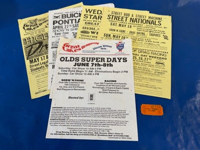 #ad Lot of 5 Vintage Great Lakes Dragaway Drag Racing Posters Broadway Bob NHRA IHRA $31.50