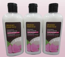 DESERT ESSENCE COCONUT SHINE & REFINE HAIR LOTION 6.4 OZ NWOB LOT OF 3