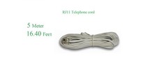 16.40 Feet Telephone Line Cord Cable RJ-11 male 6P4C DSL Modem Fax Phone to Wall