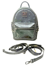 PRE LOVED MCM Stark Bebe Boo Mini Backpack in Black Visetos