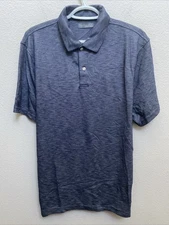 NEW Geoffrey Beene Men's Short Sleeve Polo Shirt Large Collared Navy Blue $68