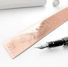 TCMC The Coffee Monsterz Co Rose Gold Emoti Metal Ruler, Misfit
