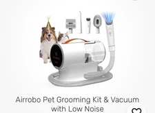 AIRROBO Dog Grooming Pet Vacuum Kit 12000Pa Strong for Shedding Quiet Large
