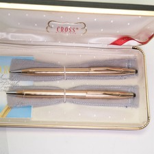 Cross Century Ballpoint Pen 0.9m Pencil 14K Gold In Box Usa Made Mint Q