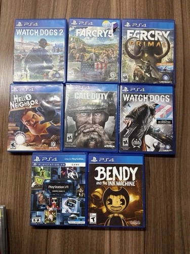 Lot of 8 ps4 Playst 4 games Farcry, Bendy, COD, Hello Neighbor, Tested, Working