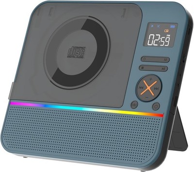 MONODEAL CD Player Tragbar RGB Licht HiFi Stereo Bluetooth FM Radio Sleep Timer