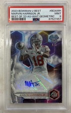 2023 Bowman University Best Marvin Harrison JR  Auto White Geometric 1/5 PSA 9🔥