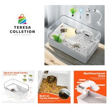 Turtle Tank Habitat Kit,Complete Aquatic Tortoise Starter Enclosure with Filt...