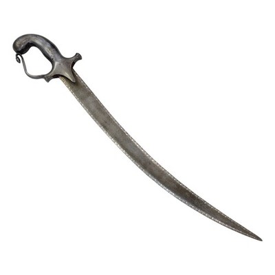 Small Sword Dagger 24.6'' in Damascus Steel Blade Silver Koftgari Inlay Work L898