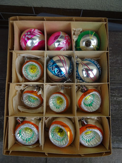 Lauscha Christbaumschmuck mit Reflex Kugeln bunt