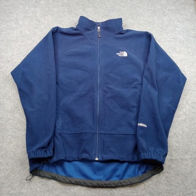 North Face Jacket Mens Large Blue Windwall Fleece Windbreaker Zip Pockets