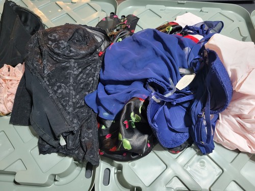 Vintage Lot 7pc Mixed Teddy Satin Lace Tops Mixed Sizes