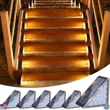 VOLISUN Solar Step Lights - 6 Pack Waterproof IP67 LED Stair Lights, 80 Lumen