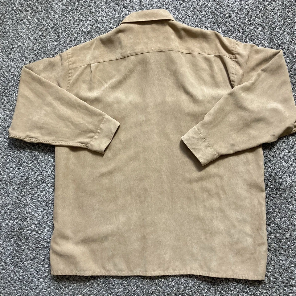 Camisa de gamuza suave Van Heusen para hombre talla XL 17-17,5 manga larga bolsillos abotonados Foto 3 de 4