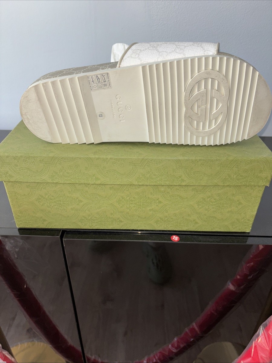 Gucci GG Supreme Monogram Demetra Logo Men Slide Sandal  display picture 3