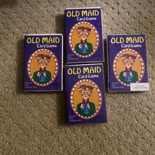 Vintage Old Maid Card Game Complete 38 Card Deck w/Rules Original Box Lot Of 4