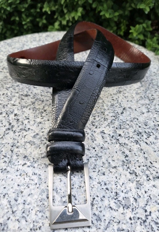 Johnston & Murphy Handcrafted Genuine Ostrich Leather Belt Size : 36