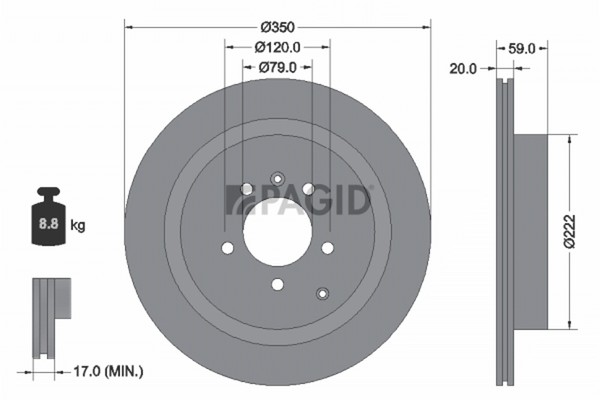 2X Pagid Bremsscheibe 54477NC FüR Landrover Range Rover Sport 1 L320 Discovery 4-image