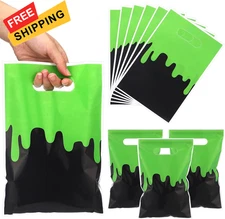 Yexiya 50 Pcs Halloween Treat Bags with 1 Count (Pack of 50), black and green 