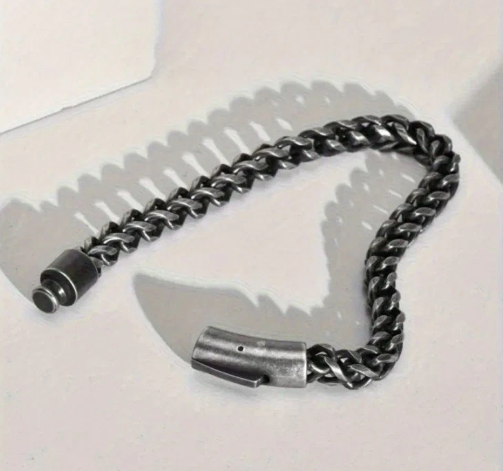 Edelstahl Armband Wikinger Retro Schwarz 21cm Herren Männer Viking Ritter Neu - Bild 3 von 4