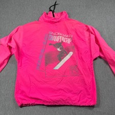 Fade-In Windbreaker Mens Big Pink 1/4 Zip Pullover Nylon Vintage 90s Made In USA