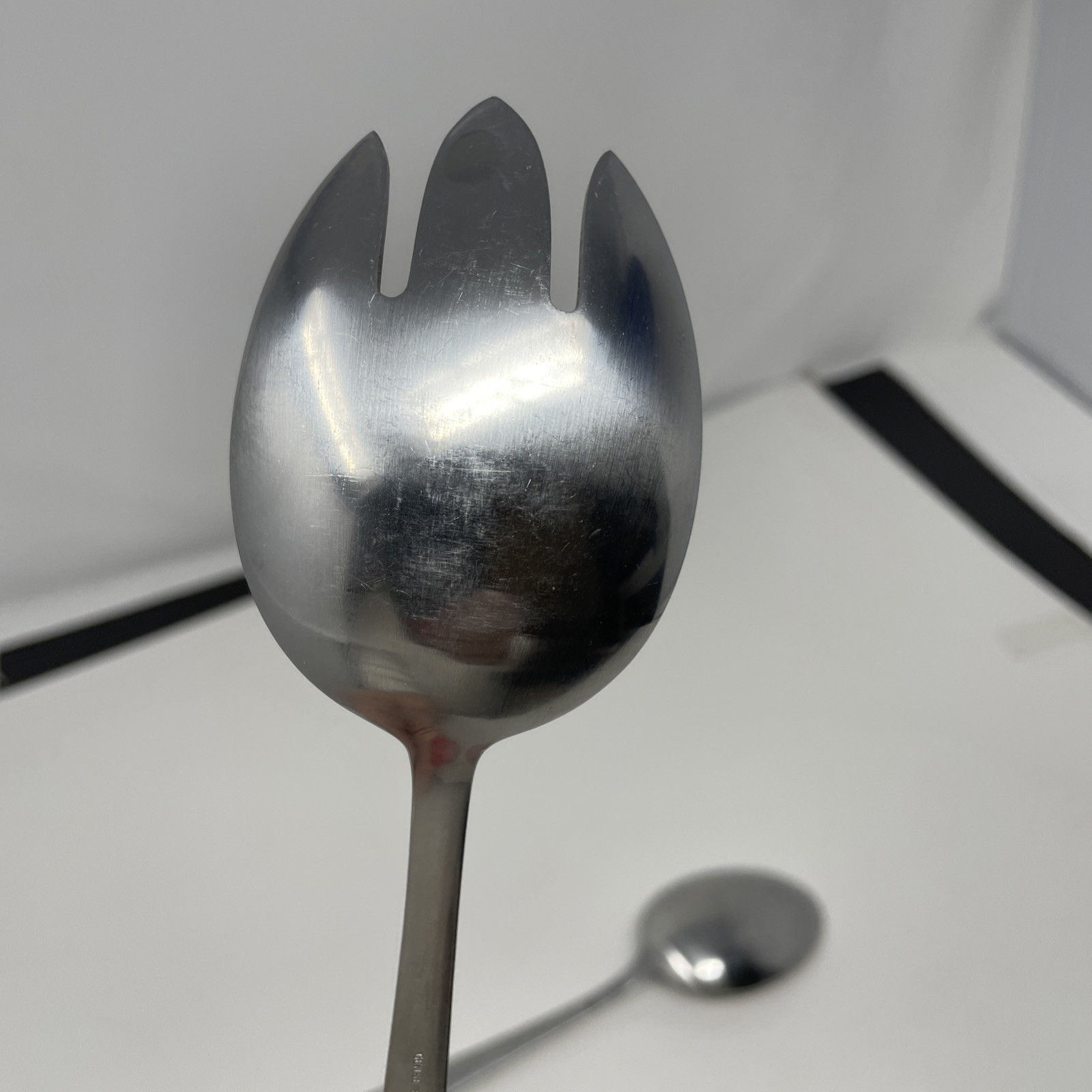 GENSE Facette Salad Server Fork and Spoon and Solid Serving Spoon 18/8 Sweden