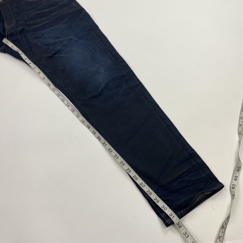 G-Star Raw 3301 Straight Tapered Denim Jeans Blue Dark Wash 32x32 Actual 35x32 - Picture 13 of 13