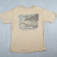 Mossy Oak Bass Fishing Outdoor Fish Tee Men's Size XL Faded Hunting T Shirt