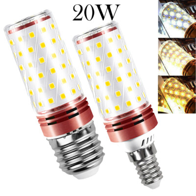 E27 E14 20w Tricolor Led Bulb 360° Color Changing Light Corn Warm White Bulbs 3k
