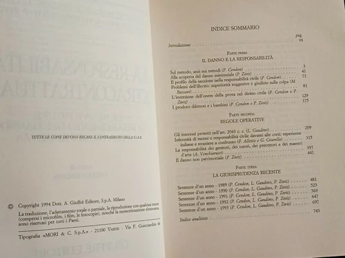 LA RESPONSABILITA' EXTRACONTRATTUALE PAOLO CENDON 1994 - Foto 3 di 5