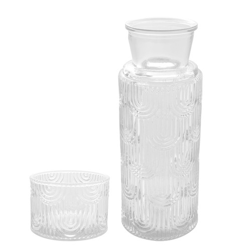 Night Water Bottle Set Nightstand Mouthwash Cup Clear Night Carafe and qioij - Picture 15 of 22