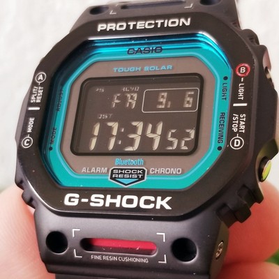  Casio G-shock GWB5600 custom tough solar bluetooth stainless steel multiband 6