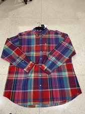 NWT POLO RALPH LAUREN MENS PLAID RED GREEN CASUAL BUTTON UP DRESS SHIRT Sz XLT