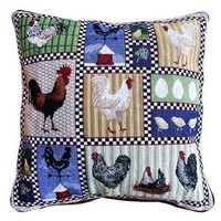 Park B. Smith Roosters And Chickens 18 By 18-inch Tapestry Decorative Pillow on sale Park B. Smith Roosters And Chickens 18 By 18-inch Tapestry Decorative Pillow on sale