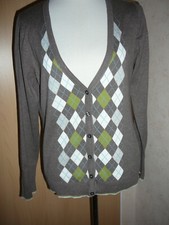 ESPRIT Strickjacke Gr.L Mehrfarbig Rauten,Karo Neu#