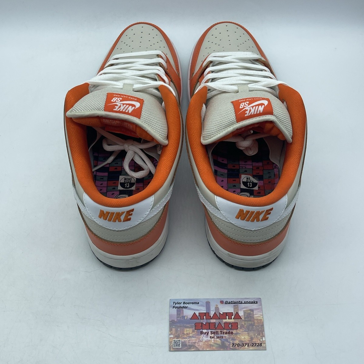 Size 13 - Nike Dunk SB Low Orange Box White Black (313170 Size 13 - Nike Dunk SB Low Orange Box White Black (313170