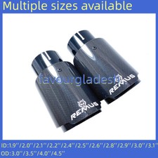 Universal Remus Exhaust Tip Glossy Black Carbon Fiber End Pipe Out76 89 101 114