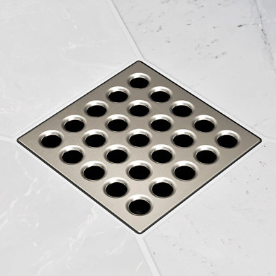 Ebbe Pro Series Square Drain Grate - Brushed Nickel