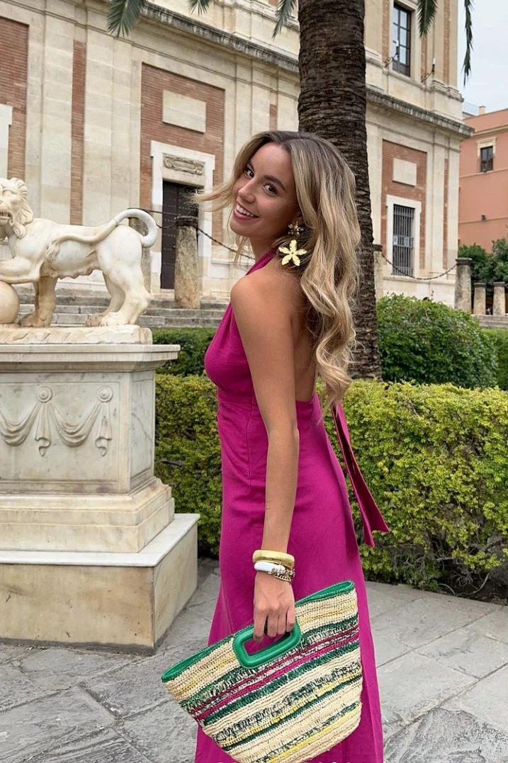 fuchsia color dress