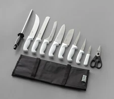 11 Piece White Knife Set, NSF Listed, Dishwasher Safe