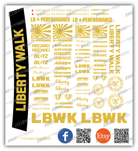 Liberty Walk Sticker Decal Sheet - 1/10 Scale RC Decal Sheet (PRE-CUT) - Picture 4 of 13